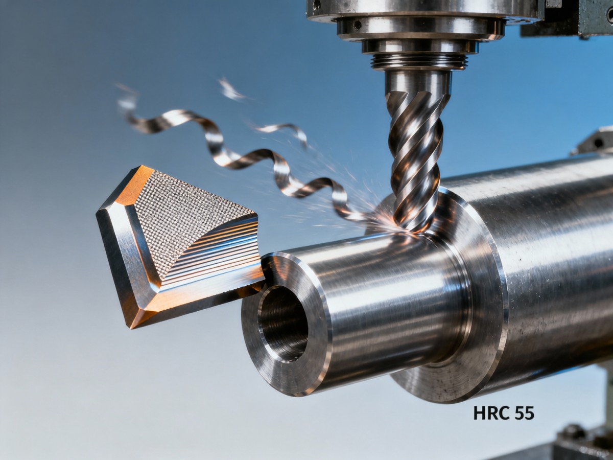 How much does cutting speed drop when using coated inserts for CNC cutting of hardened steels?
