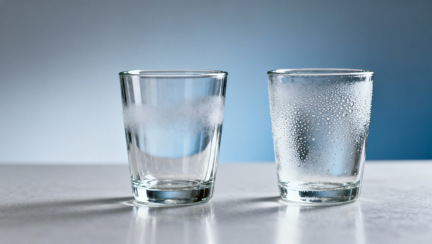 Glass water cups fog up indoors — is low-iron glass worth the premium? Glass water cups fog up indoors — is low-iron glass worth the premium?