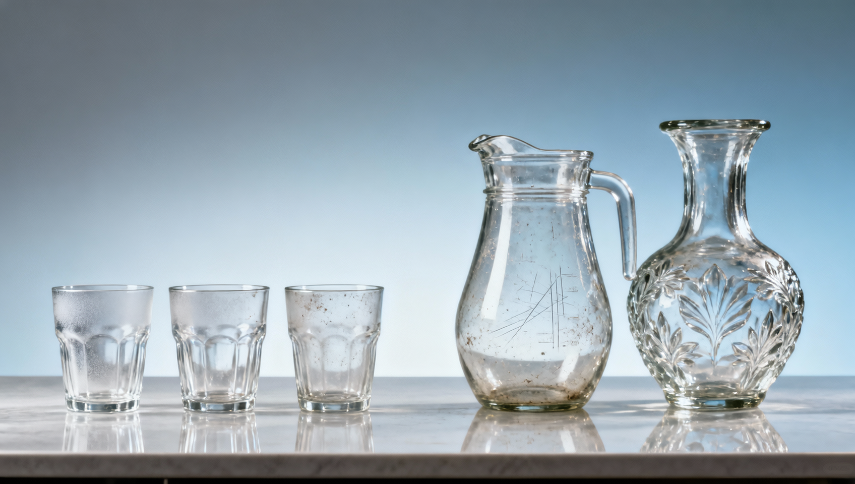 Glass drinkware shows visible wear after 500 commercial washes — what’s typical?