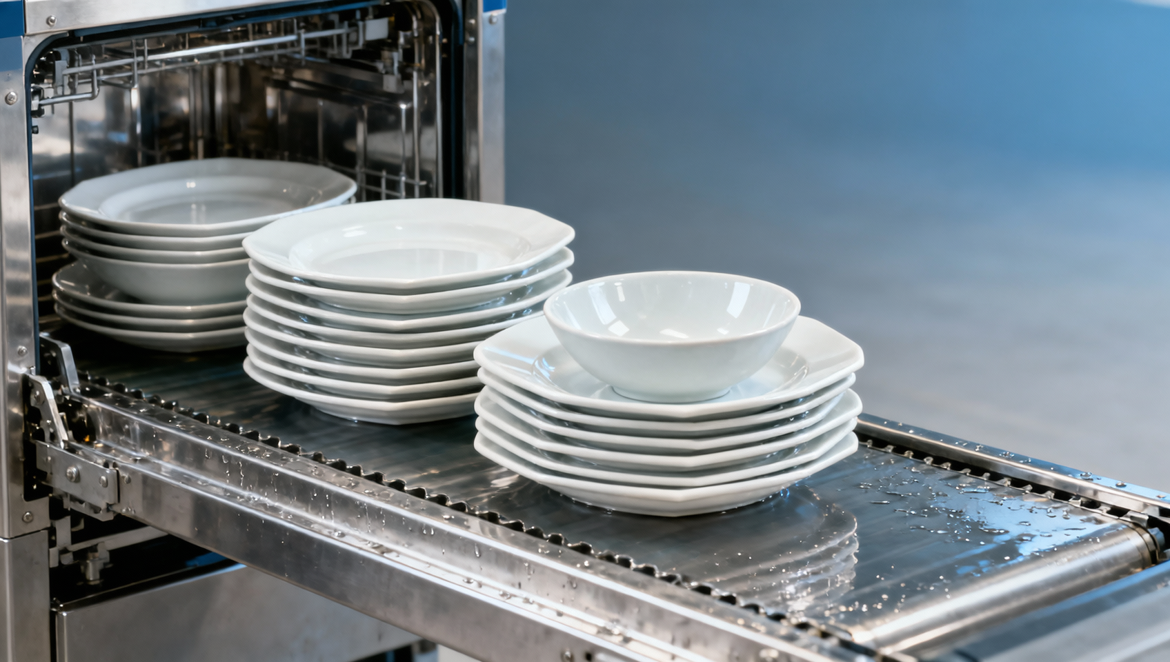 Porcelain tableware stacks poorly in automated dishwashing lines