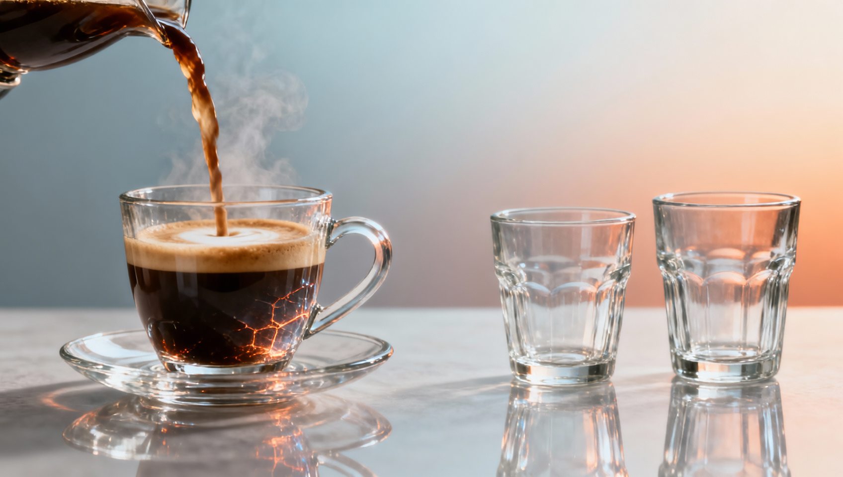 What makes a glass cappuccino cup crack under sudden heat?