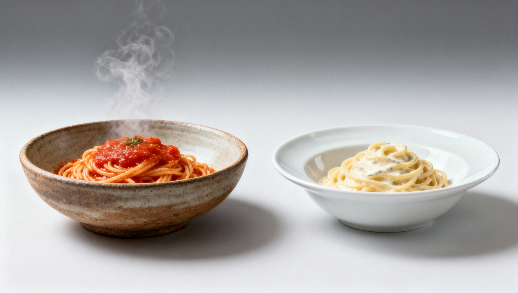 Stoneware pasta bowl or porcelain? The serving feel differs