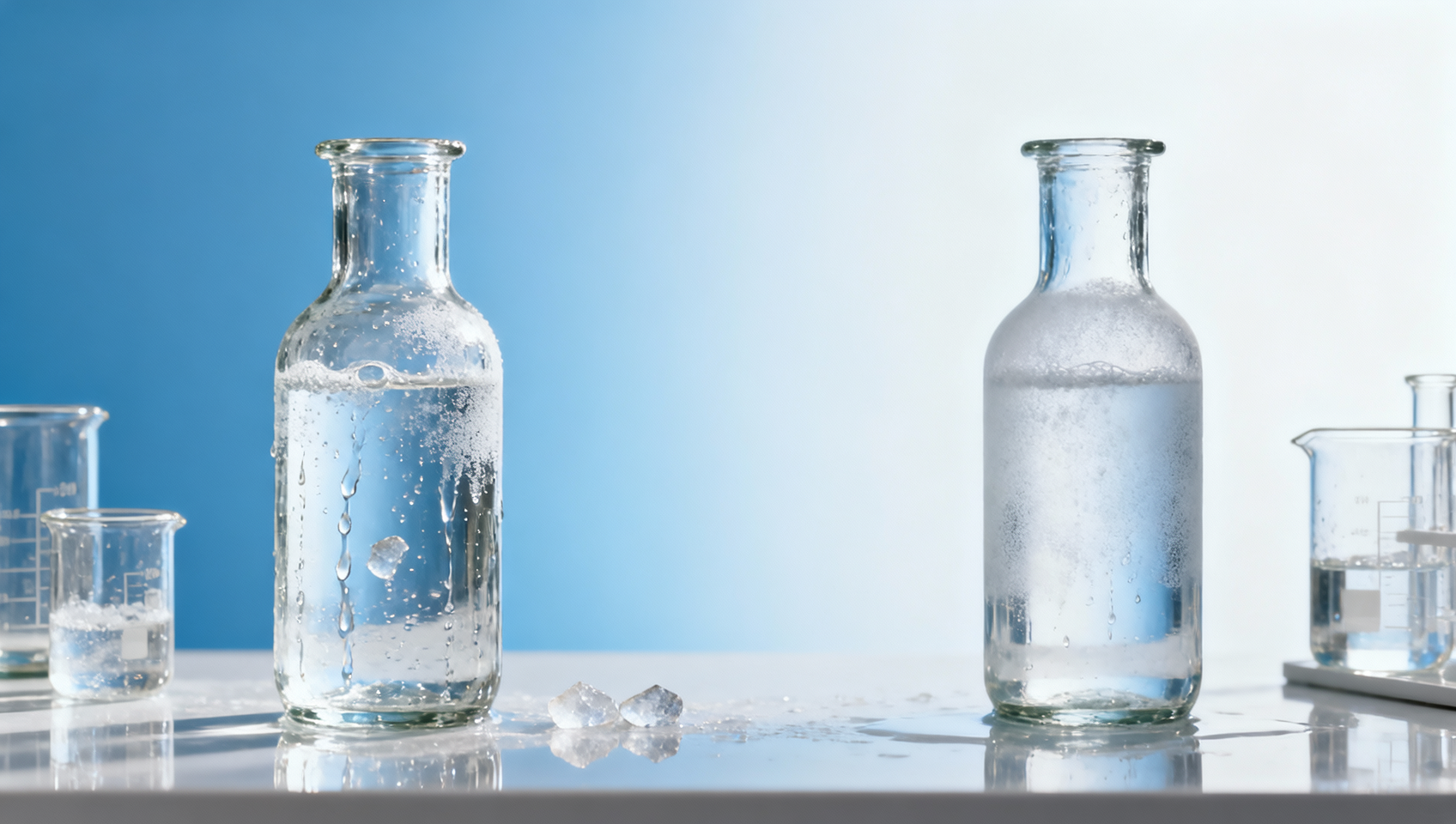 What makes a glass flower vase look cloudy after washing?