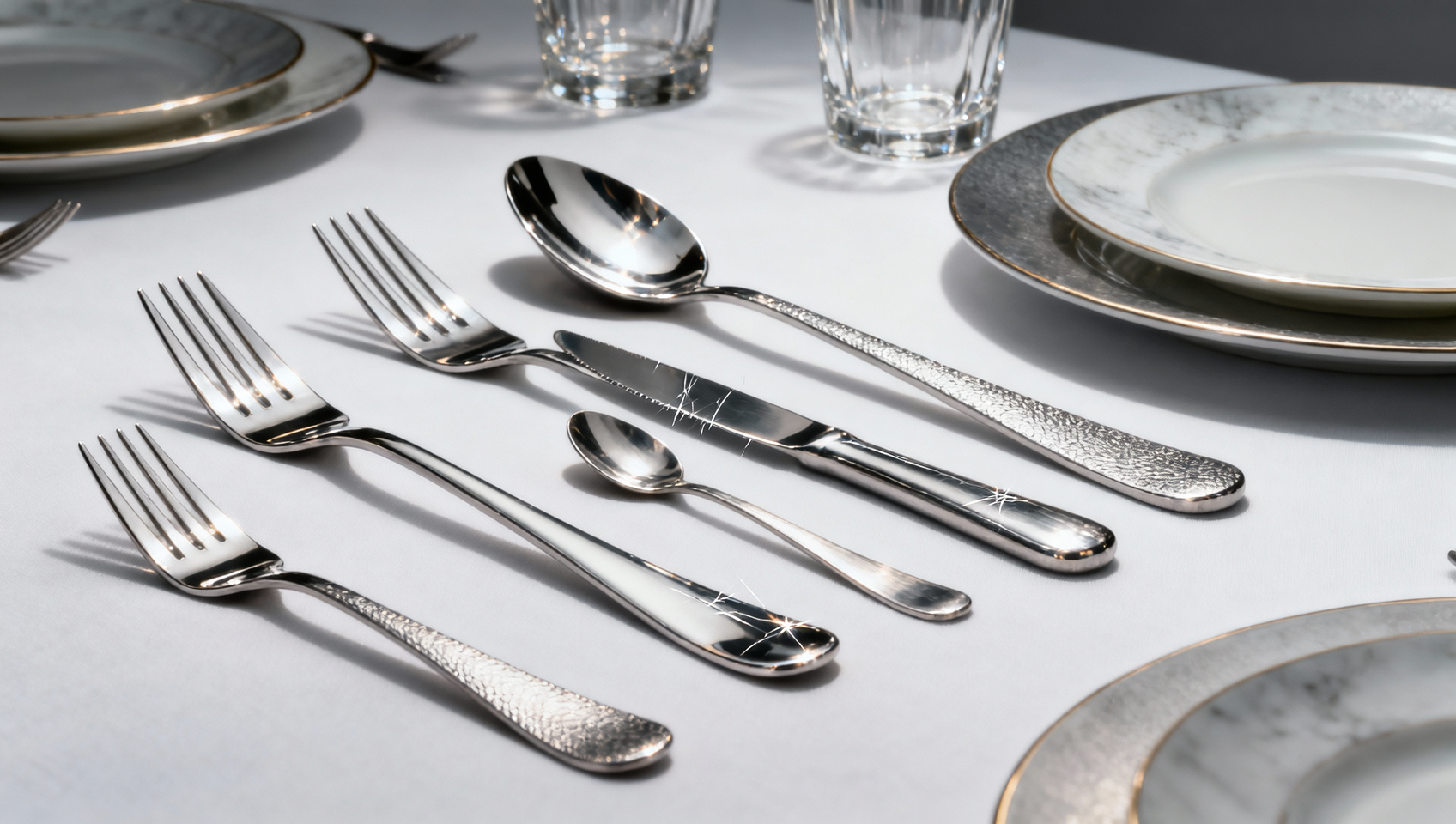 Stainless steel cutlery finishes that show scratches too soon