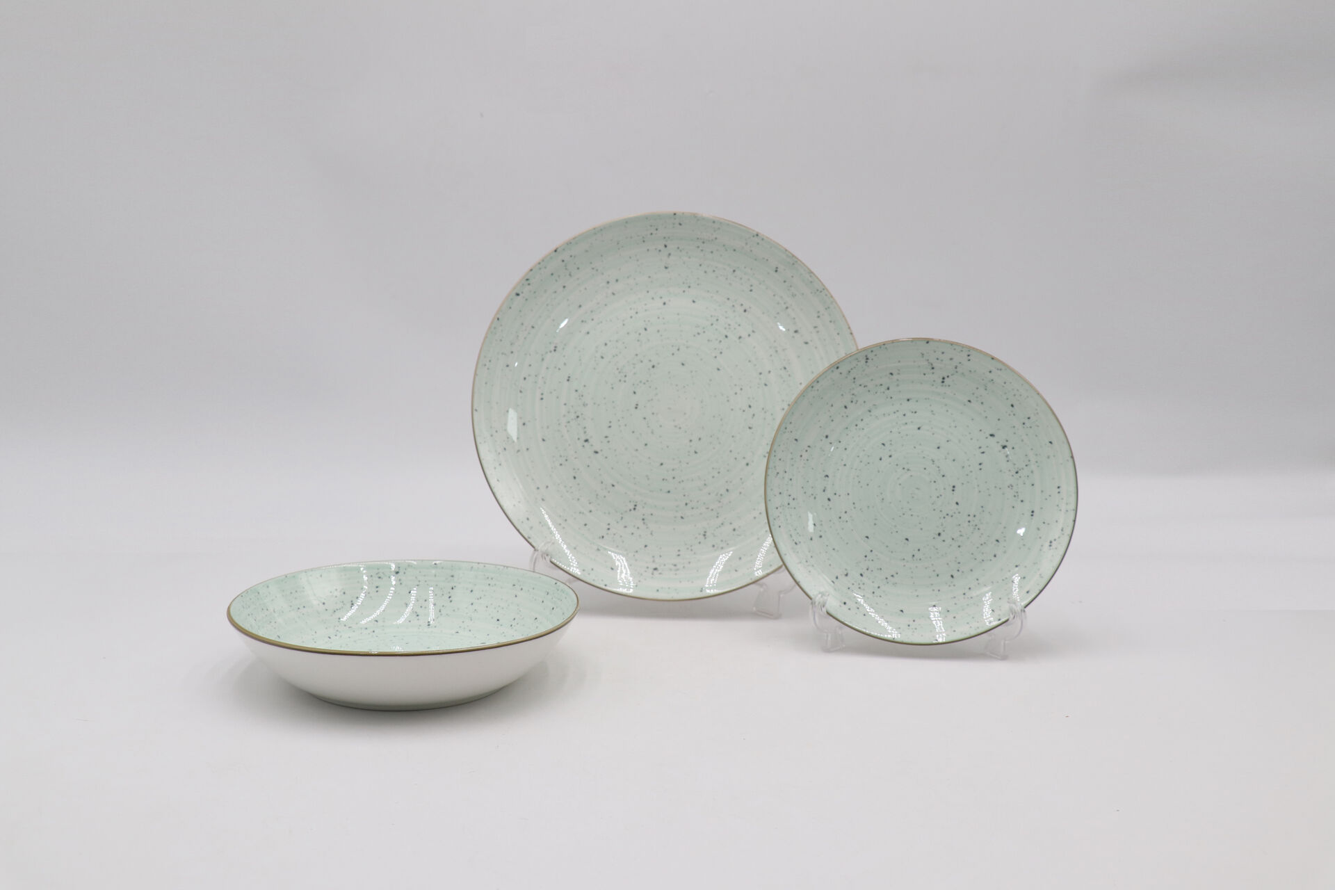 Dinner Plates Ceramic Plate Set. Flat Colorful Pattern Dining Plates for Kitchen/Family. Dishwasher/Microwave/Oven Safe