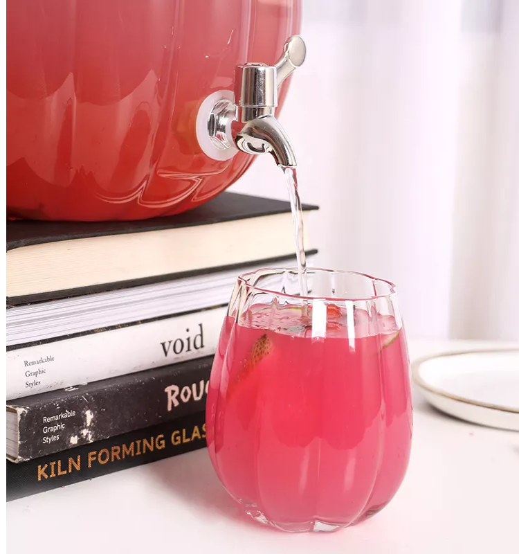 Handmade Glass Pumpkin Water Dispenser