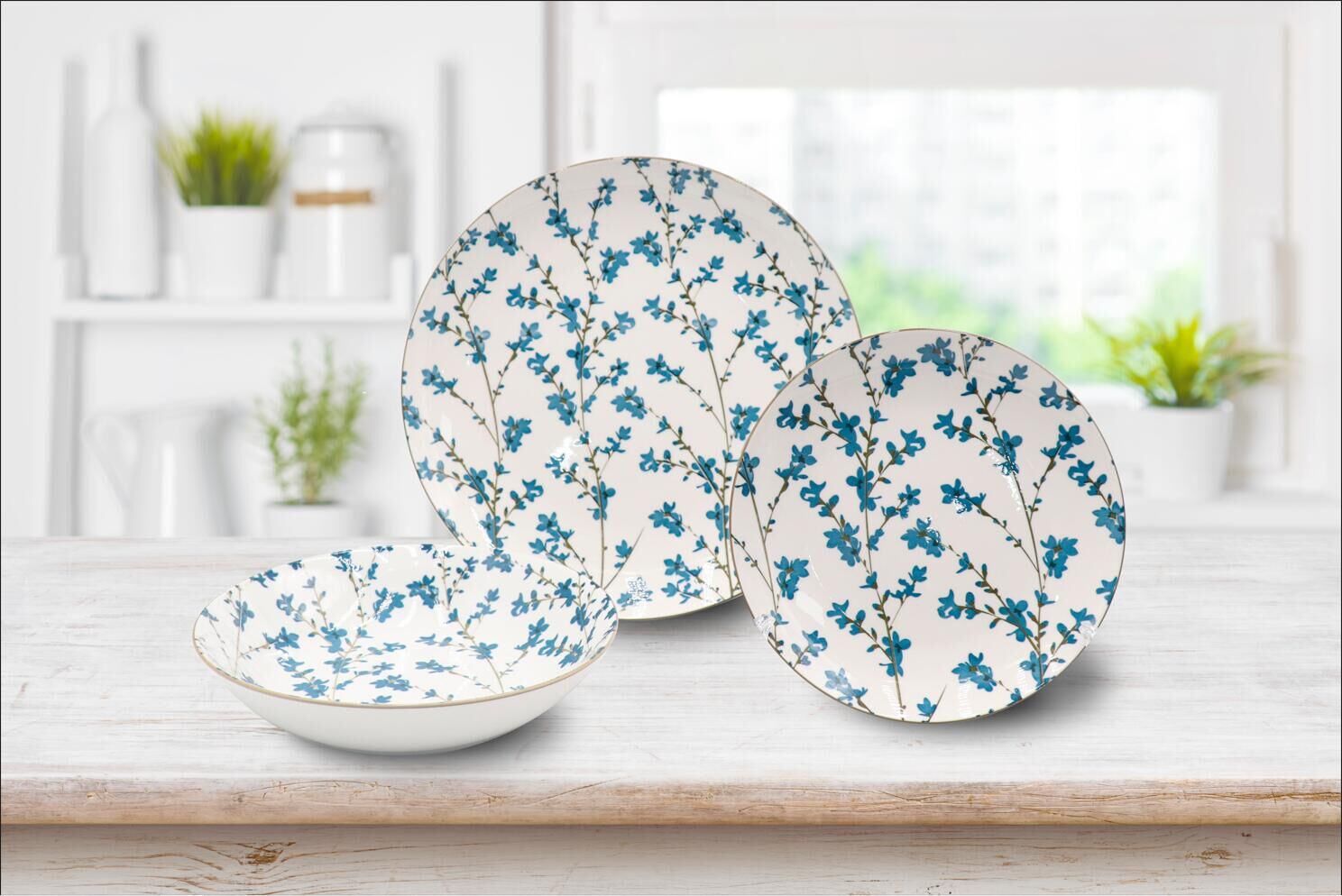 Stoneware dinnerware ceramic dinner set, Blue