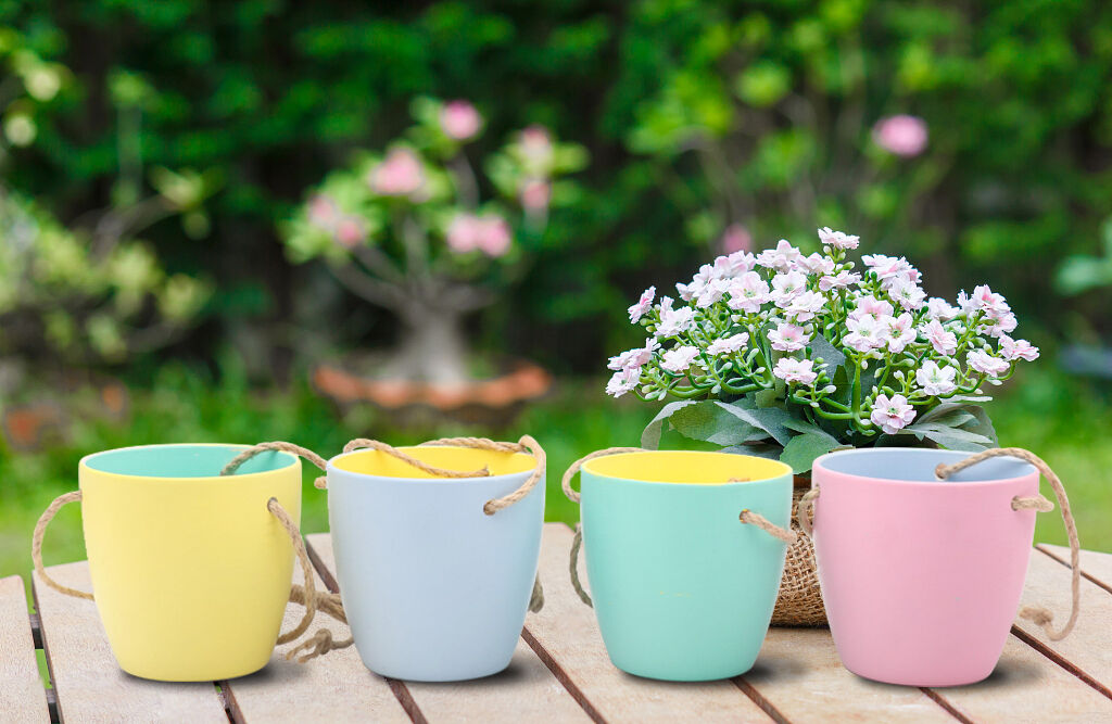 Ceramic Plant Flowerpot,  Indoor Flowerpot with Drain Hole, Used for Indoor Plants, Cactus, Succulent Plants and Other Outdoor Garden