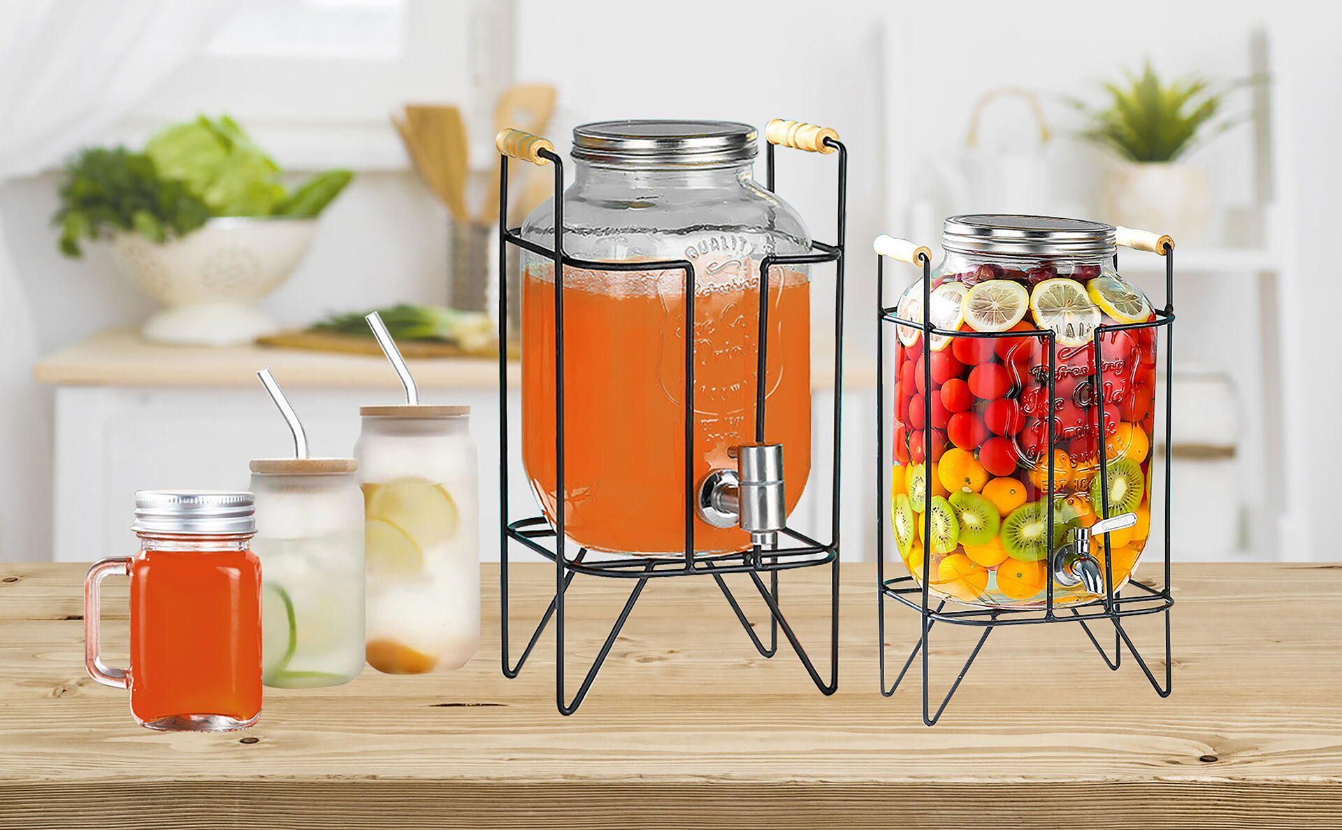 Glass Drink Dispenser with Leak Free Spigot