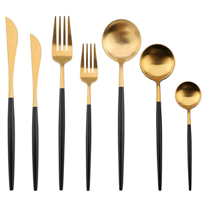 Cutlery Set 24pcs set,  Dinner Fork, Dinner Spoon, Dinner Knife, Tea spoon，Cake fork, Dessert knife, Dessert fork, Soup spoon