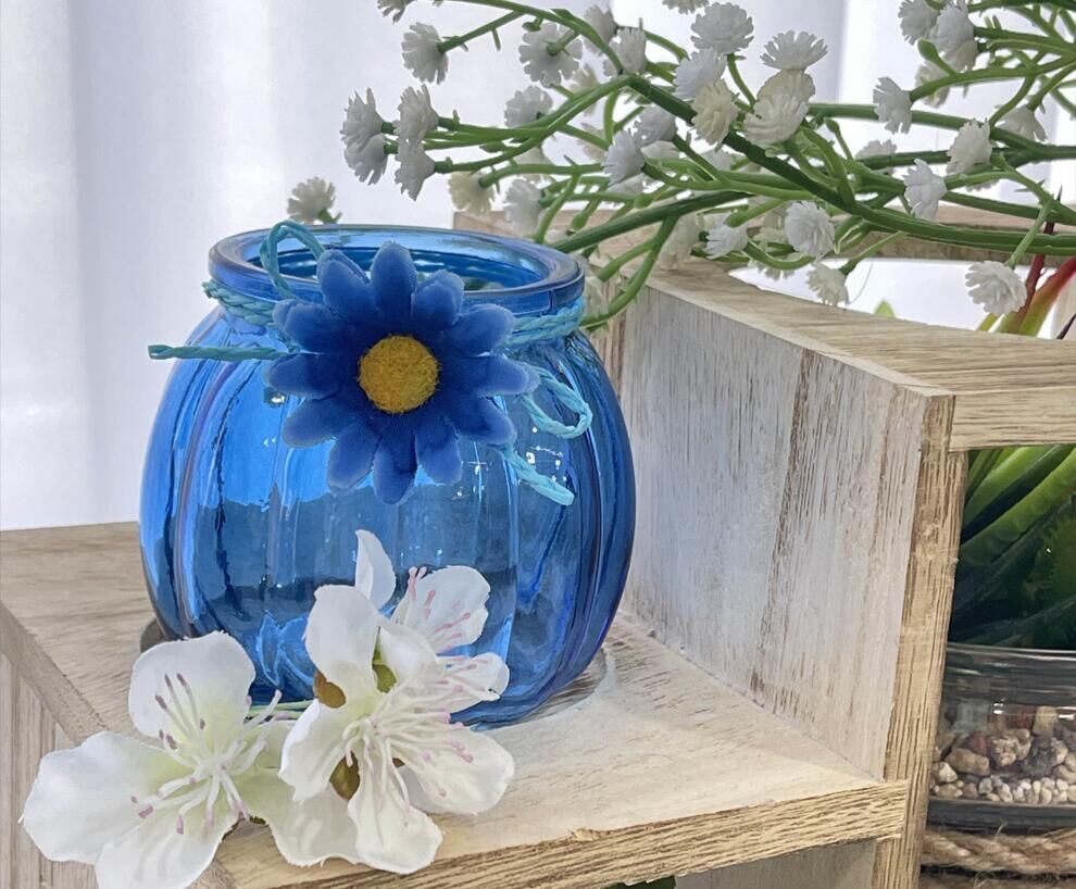 Glass Flower Vase Set of 10, Blue Bud Vases in Bulk, Small Vases for Flowers, Vintage Glass Vases for Centerpieces, Mini Vases for Wedding Decorations, Glass Bottles for Home Decor