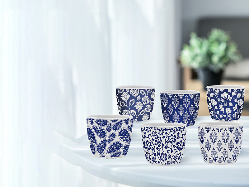 Stoneware Plant Flowerpot,  Indoor Flowerpot with Drain Hole, Used for Indoor Plants, Cactus, Succulent Plants and Other Outdoor Garden