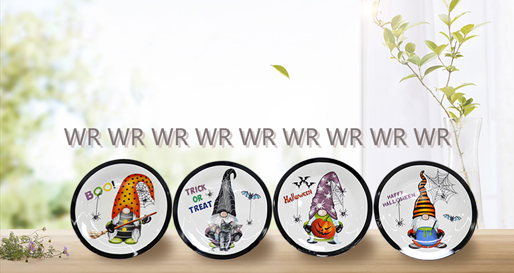 WR  Halloween 7.5in/10.5in Ceramic Plate For Decoration