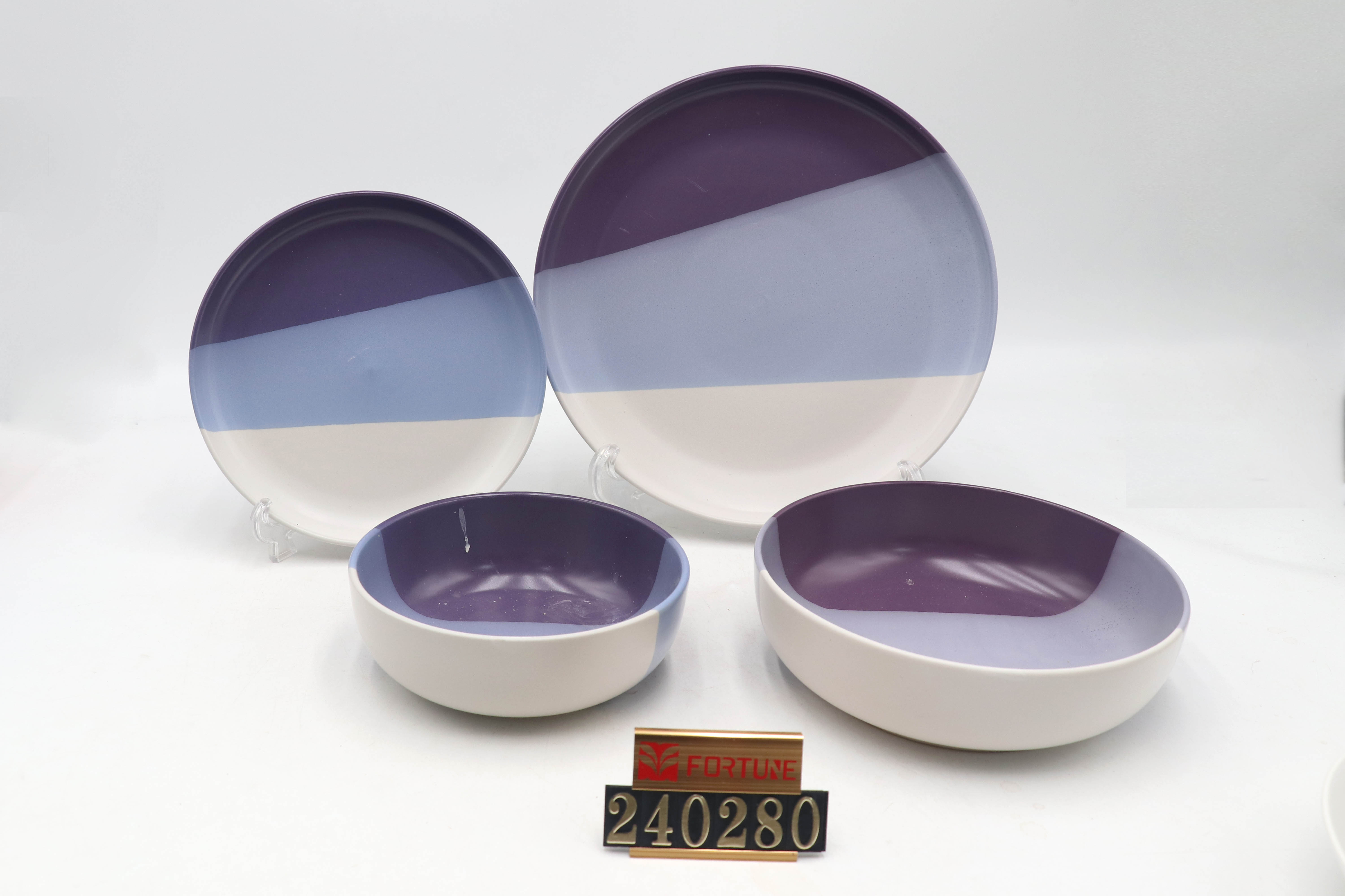 Modern Ceramic Dinnerware Set, Multicolor Matte Glaze Stoneware Tableware, Bowl/Plate