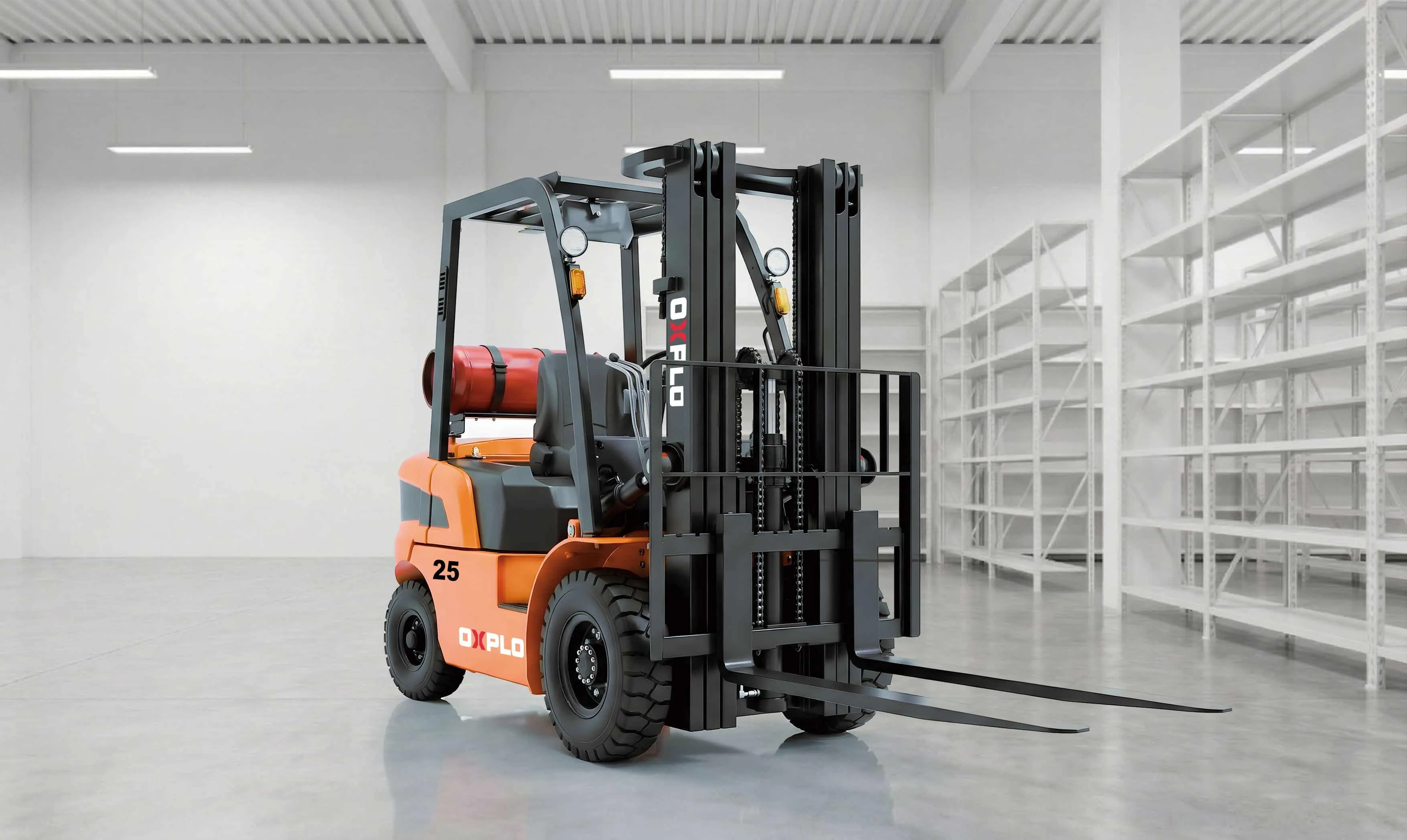 OX-G25 | Carretilla elevadora bicombustible de 2.5 toneladas OX-G25 | Carretilla elevadora bicombustible de 2.5 toneladas
