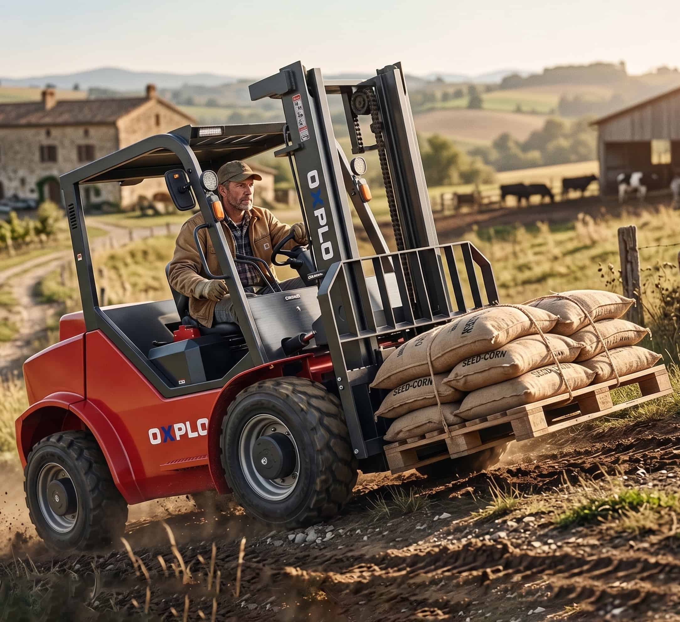 Carretilla elevadora 4x4 y todoterreno OXPLO: Potencia y eficiencia en terrenos accidentados 