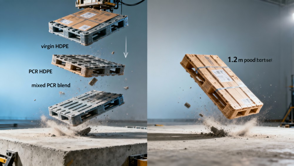 Logistics packaging durability test: How do recycled plastic resins compare to virgin in drop impact?
