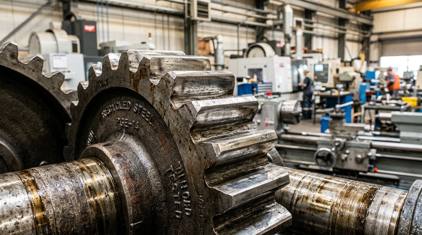 Gears made from recycled steel show unpredictable fatigue life under cyclic loading