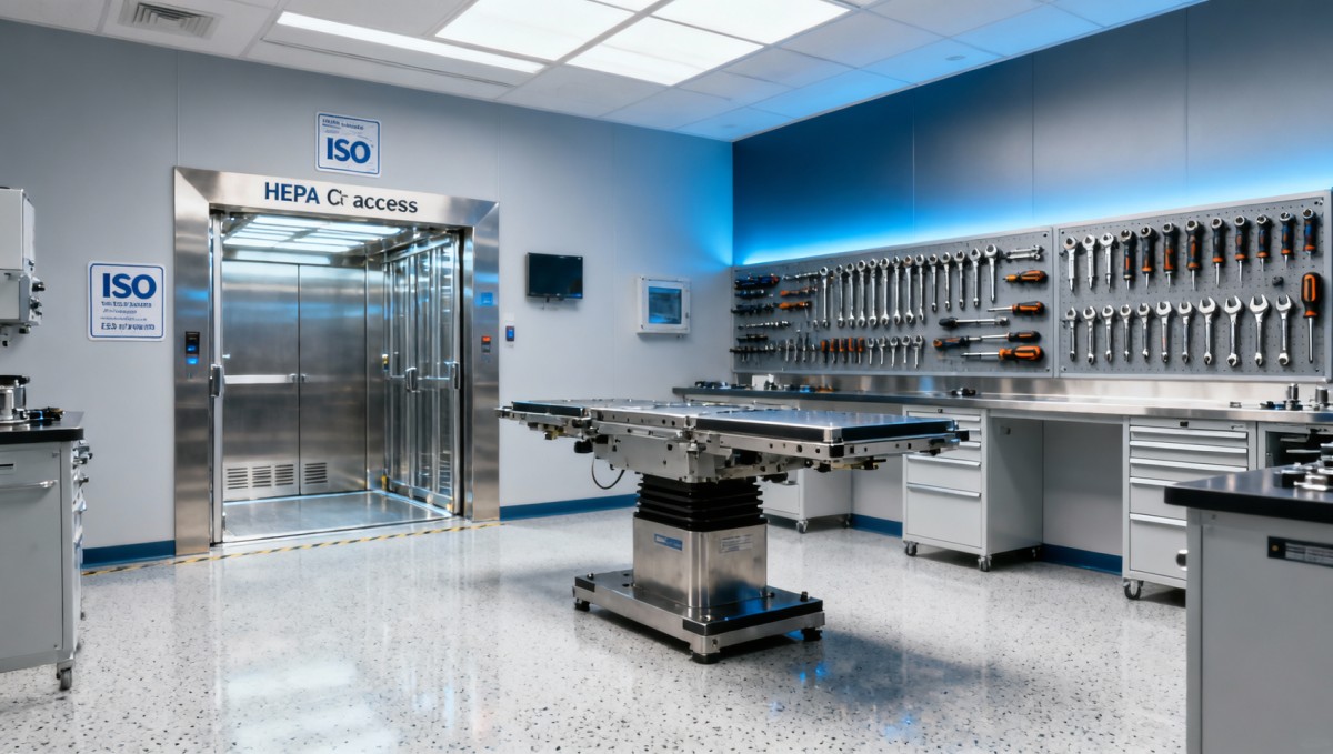 Interior design services for medical equipment service centers: Balancing sterility, tool access, and technician well-being