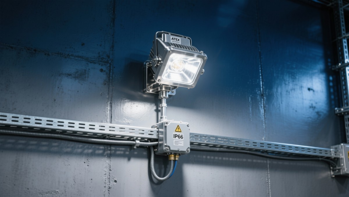 What certifications or standards should interior design services meet for hazardous-area industrial facilities?