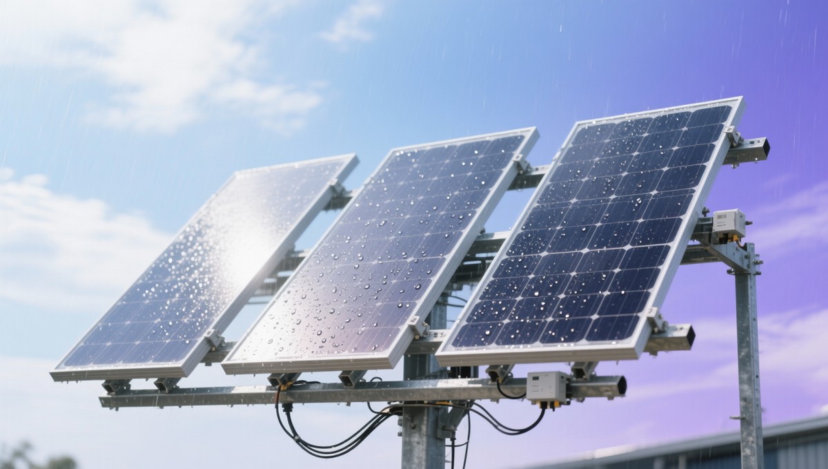 Photovoltaic solar panels with anti-soiling coatings: Do they hold up after two monsoons?