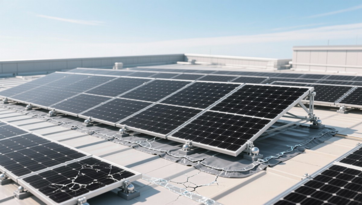 Photovoltaic solar panels on flat roofs: How wind uplift forces change after 3 years of sealant degradation