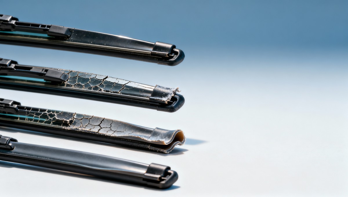 Wiper blade rubber compounds degrade differently in UV vs