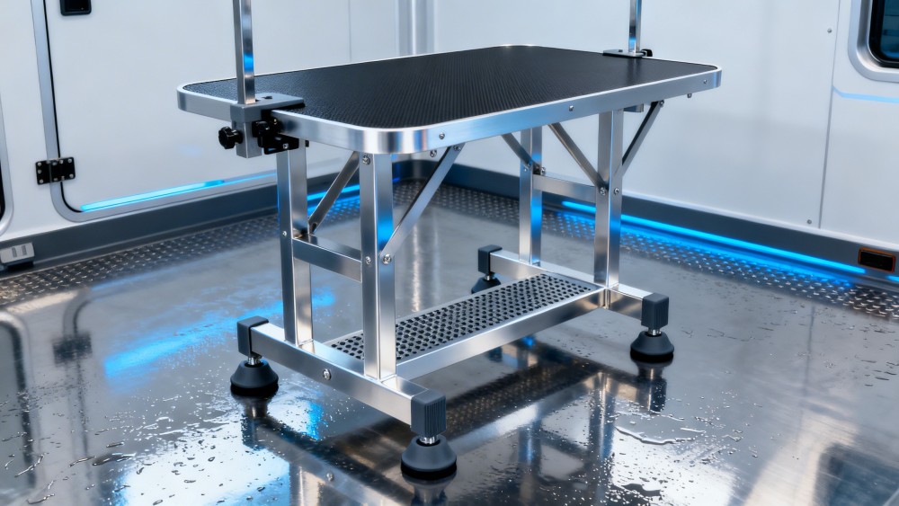 Why pet grooming tables still tip under wet dogs—and what structural changes actually fix it