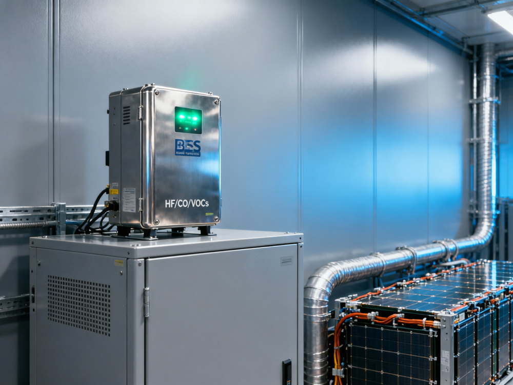 Air quality monitors in battery storage rooms: readings lag behind thermal runaway onset