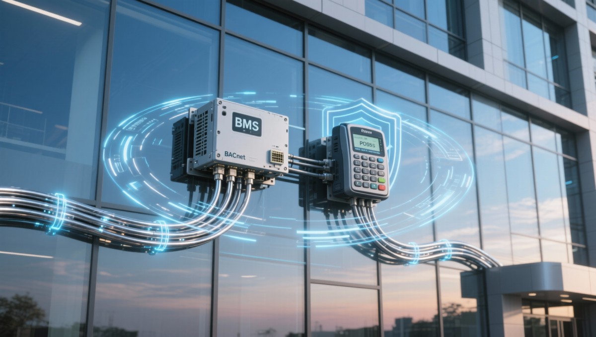 What cybersecurity risks arise when integrating POS systems with building management platforms?