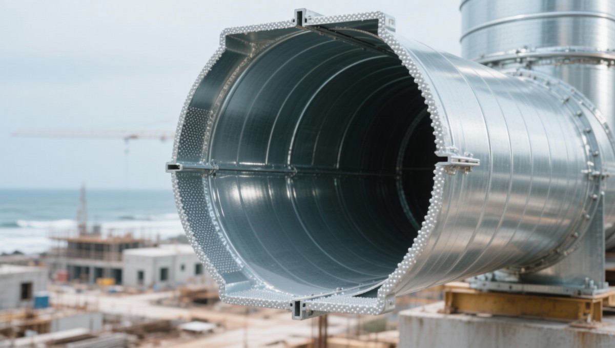 How do specialty chemicals enhance corrosion resistance in HVAC ductwork for high-humidity coastal buildings?