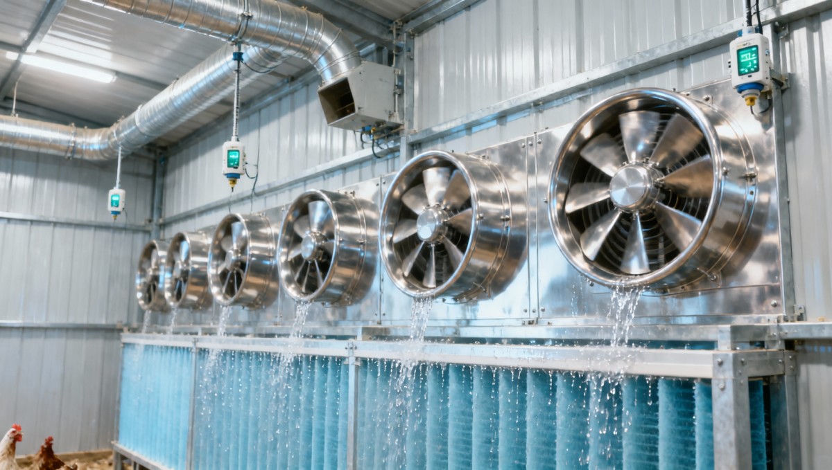 What affects performance of poultry ventilation and temperature control systems in summer