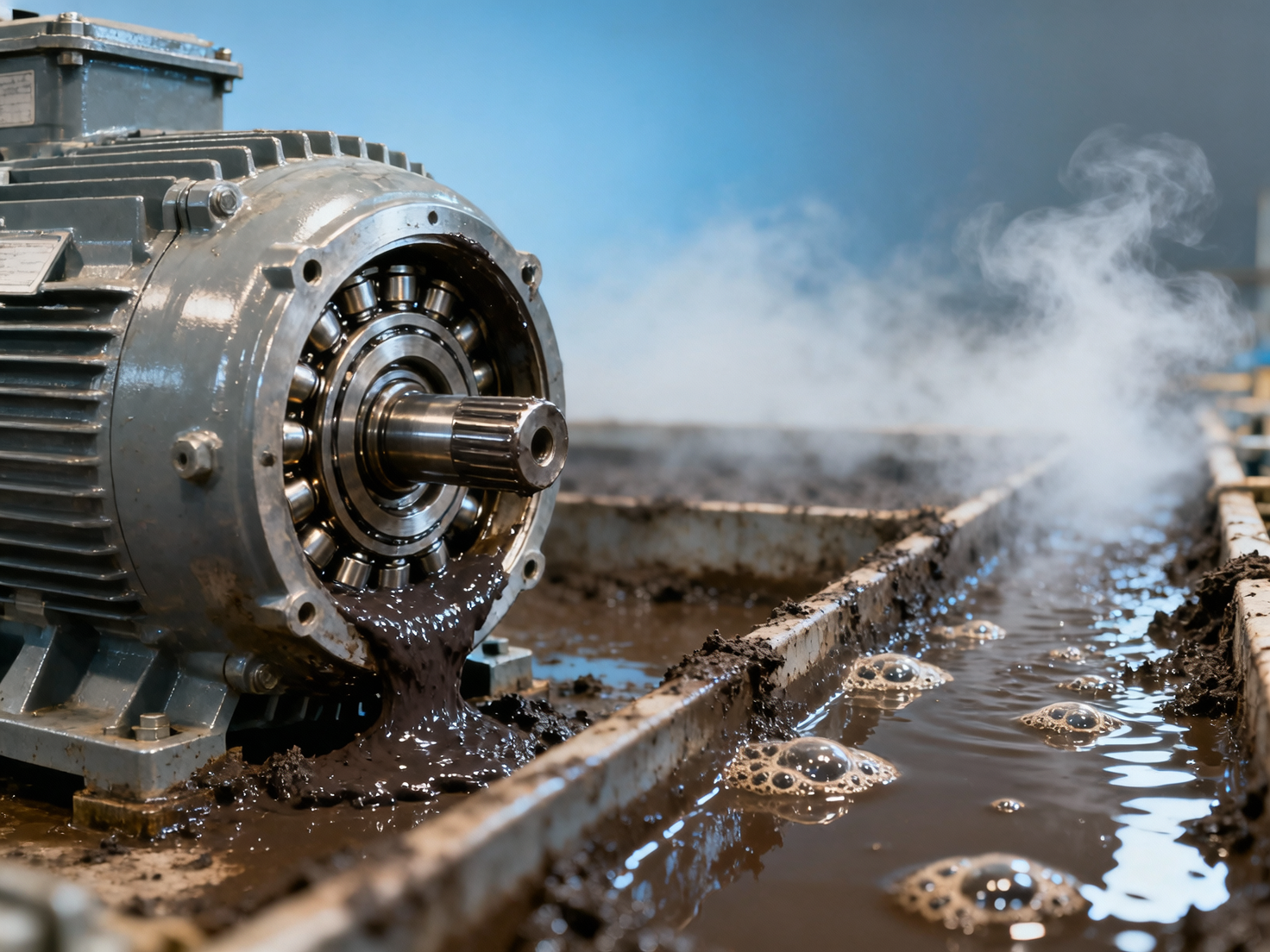 Electric motors in manure handling systems face premature bearing wear when paired with non-synthetic greases