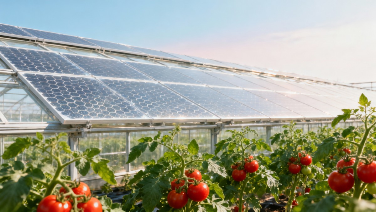 Commercial greenhouses: Do semi-transparent PV panels hurt crop yield more than they save energy?