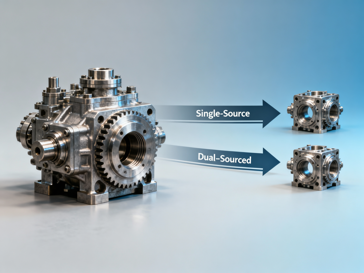 What happens when heavy equipment manufacturing relies too heavily on single-source castings