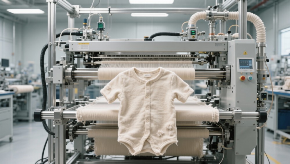 How organic cotton fabrics for baby clothing maintain hypoallergenic integrity after 50 industrial washes