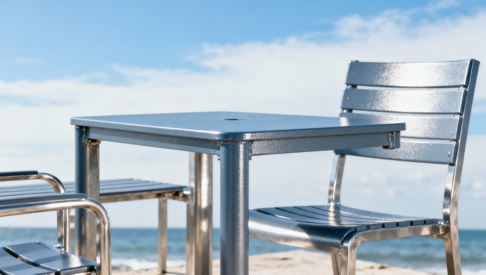 Cast aluminum patio sets: Do powder-coated finishes chip near coastal salt air?
