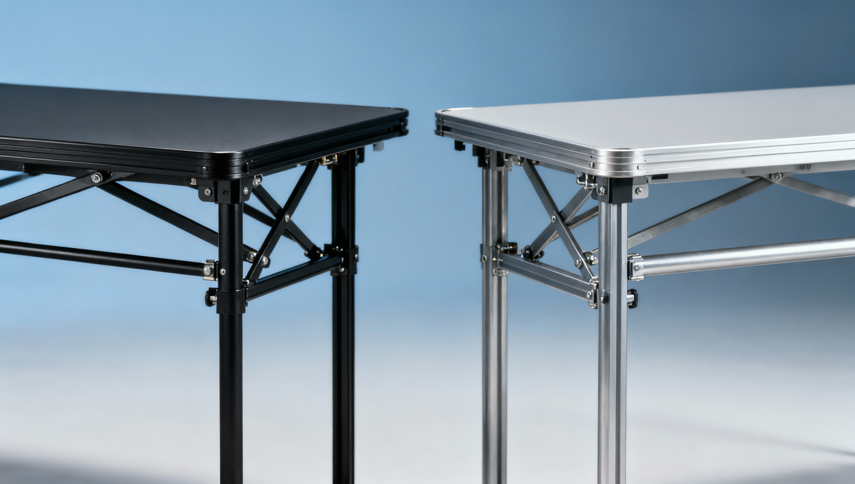 Folding event tables: Are cross-braced steel frames quieter than tubular aluminum when moved?