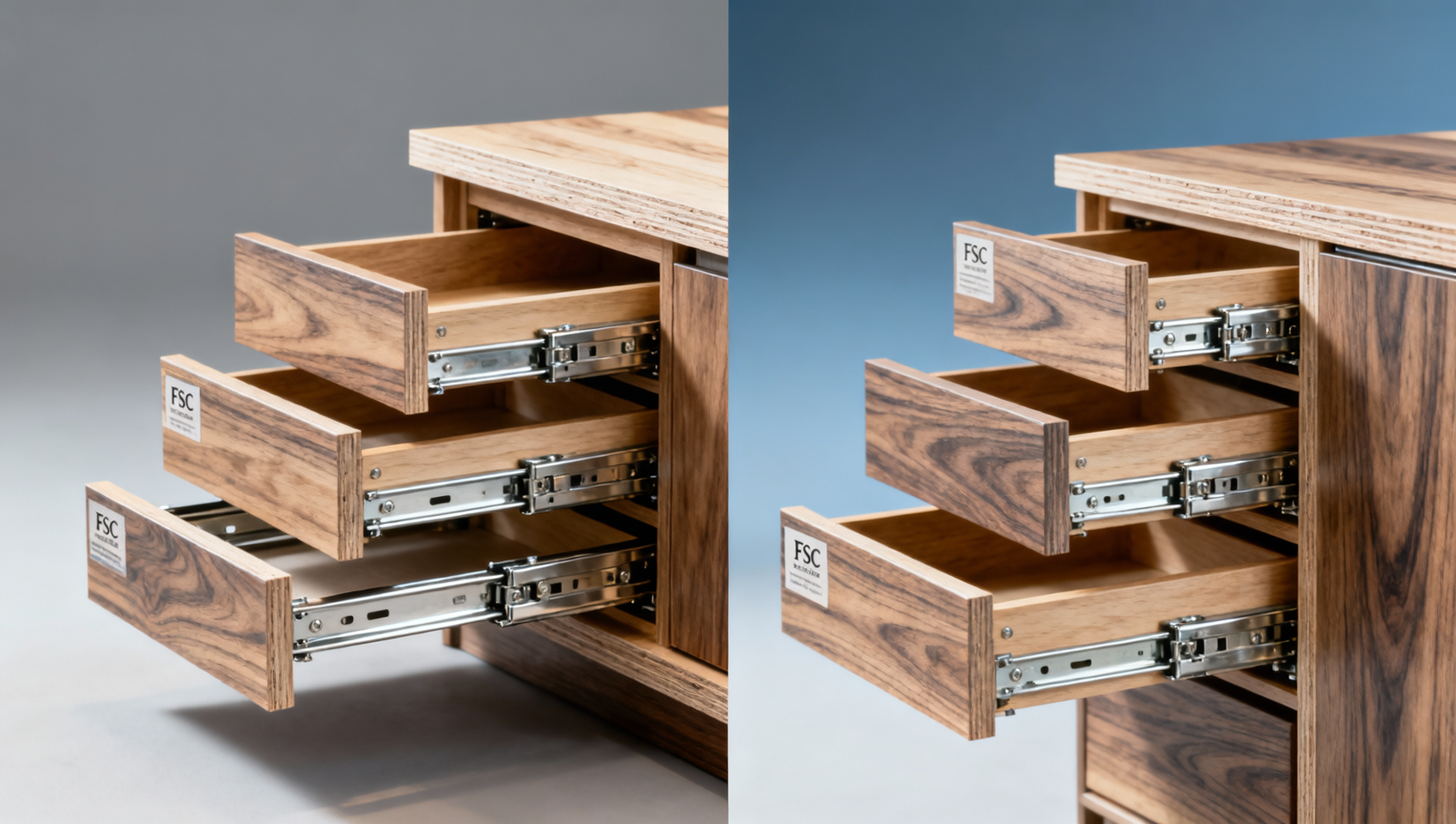 Custom hotel room furniture: Do shared drawer runners compromise long-term drawer alignment?