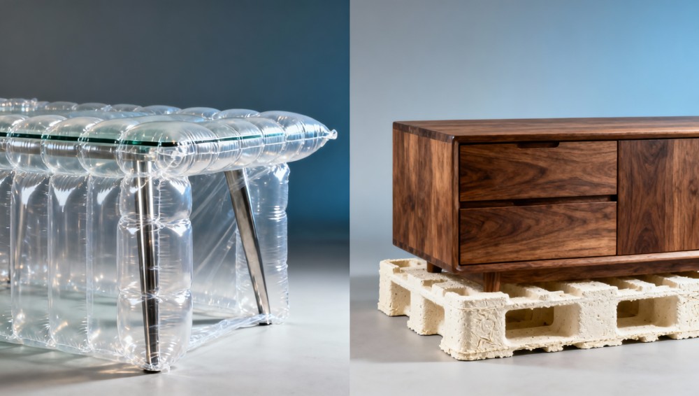 Packaging solutions for fragile furniture: air pillows vs. molded pulp performance test
