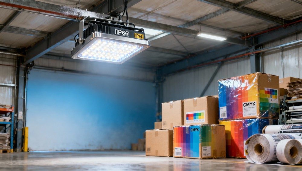 Are ‘energy efficient lighting’ claims accurate for low-ceiling textile warehouses?