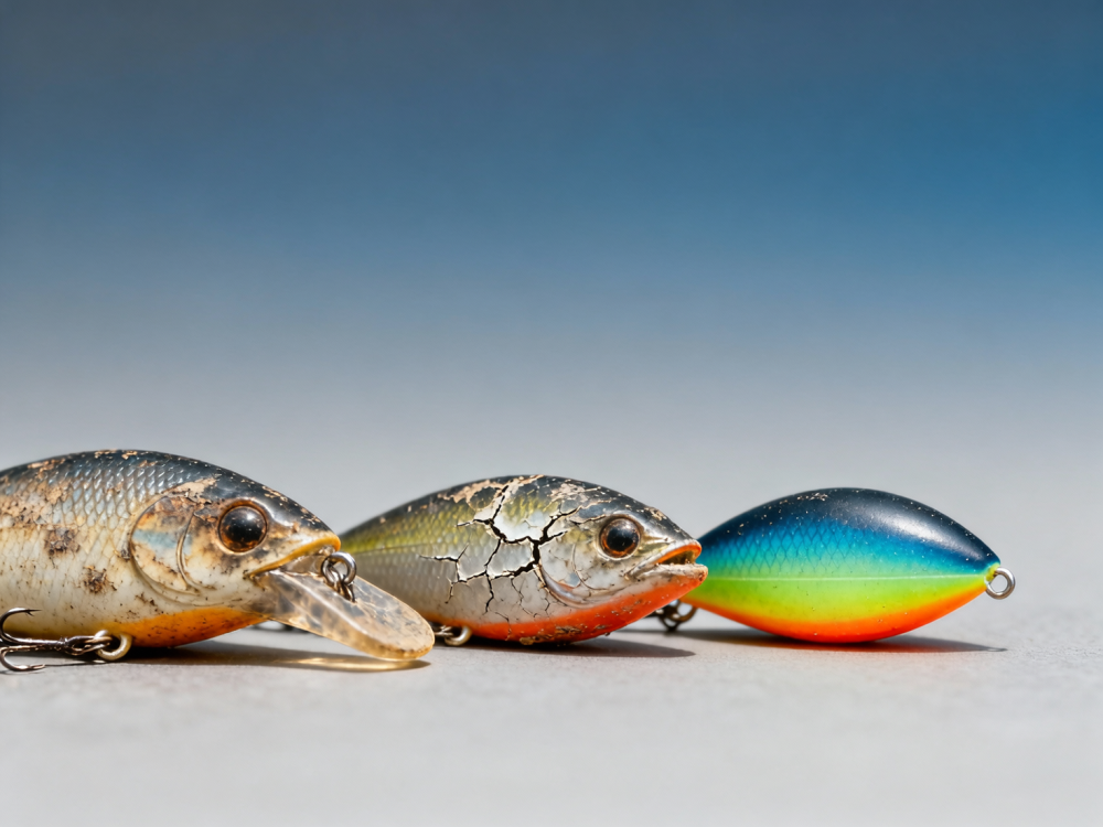 Fishing lures manufacturer claims vs. real-world UV degradation after six months