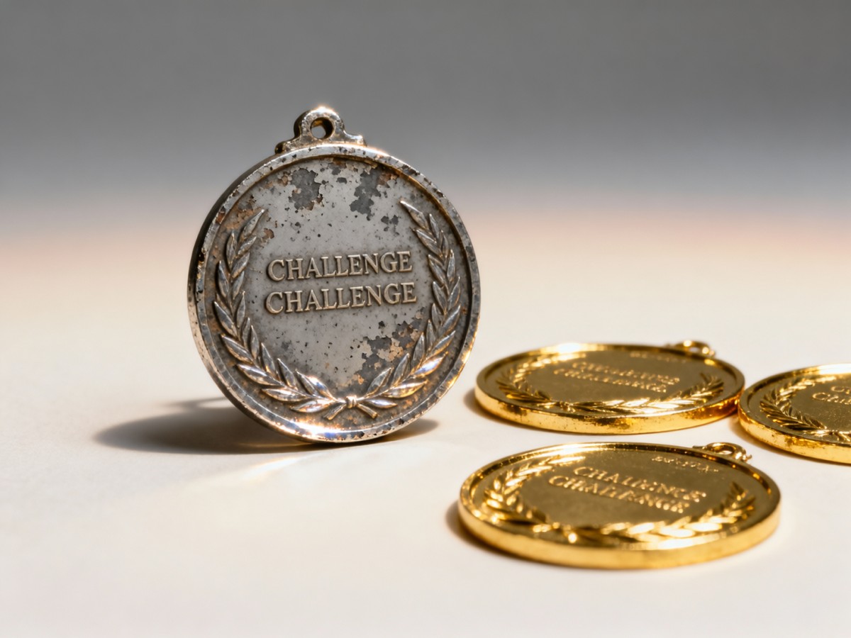 Wholesale challenge medals with plating that tarnishes within 6 weeks of indoor display