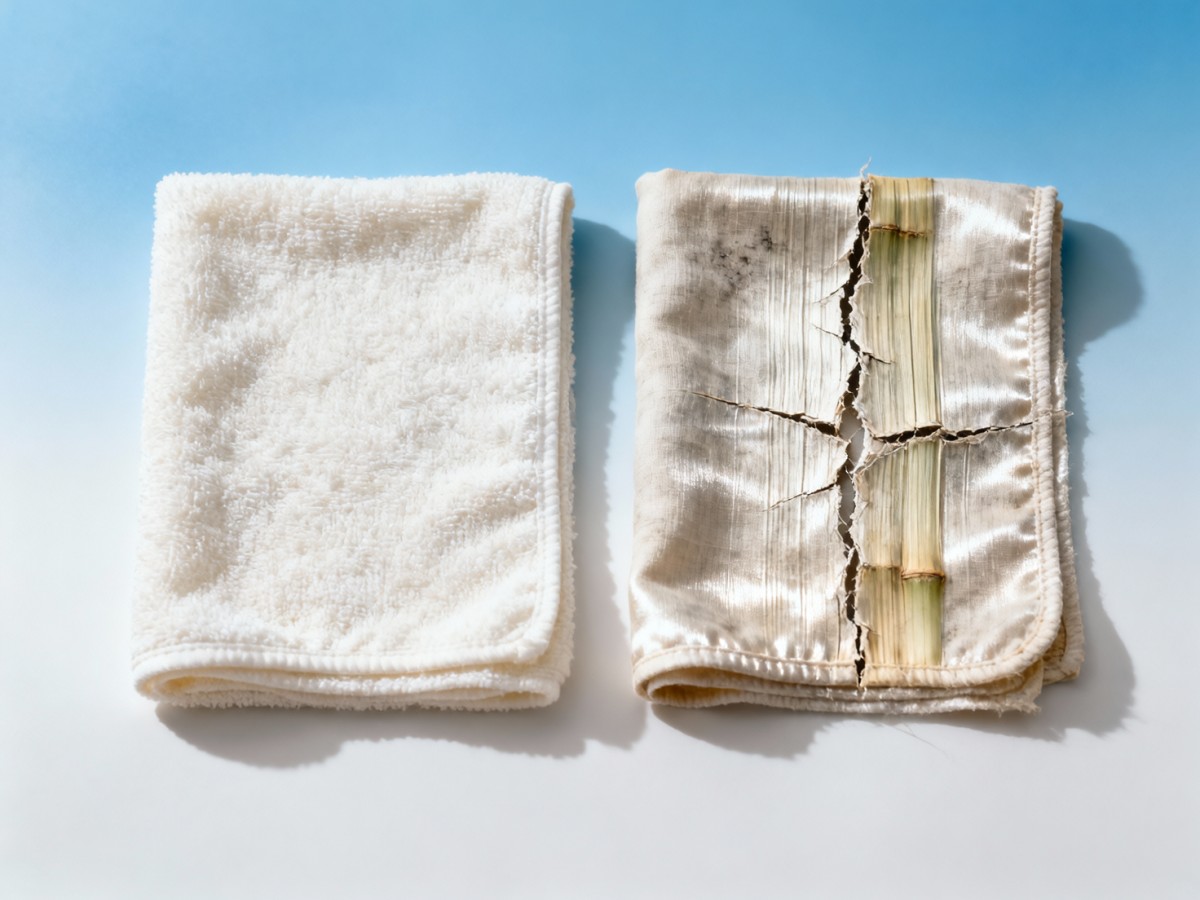 Why bamboo baby washcloths crack after three months—and what fiber blend actually holds up