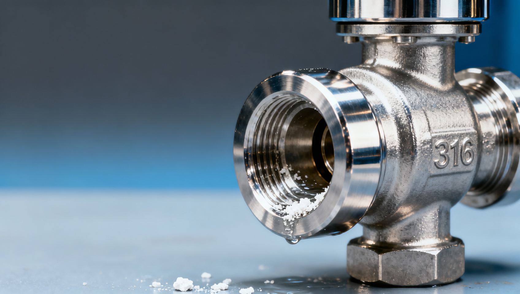 Stainless steel ball valves seize after exposure to chlorinated water — cleaning protocols matter more than grade