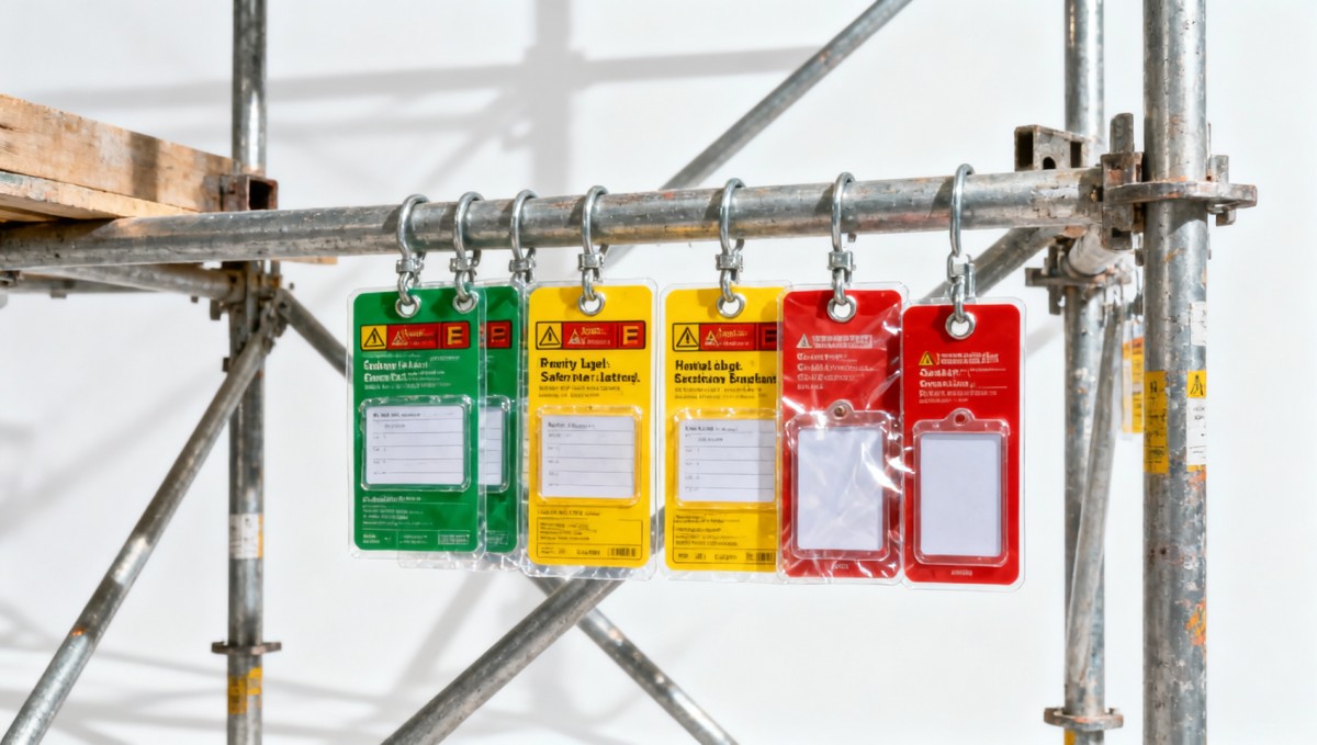 Scaffolding tags are simple until weather starts erasing them