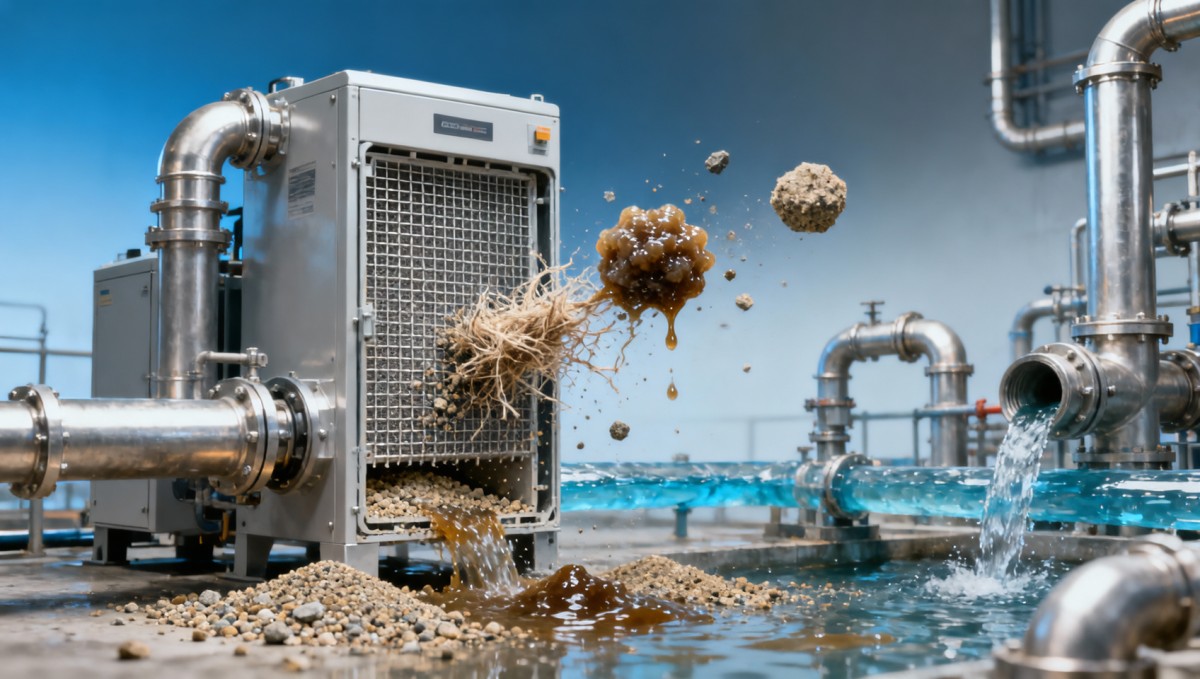 Automatic self cleaning filter choices depend on solids shape, not size only