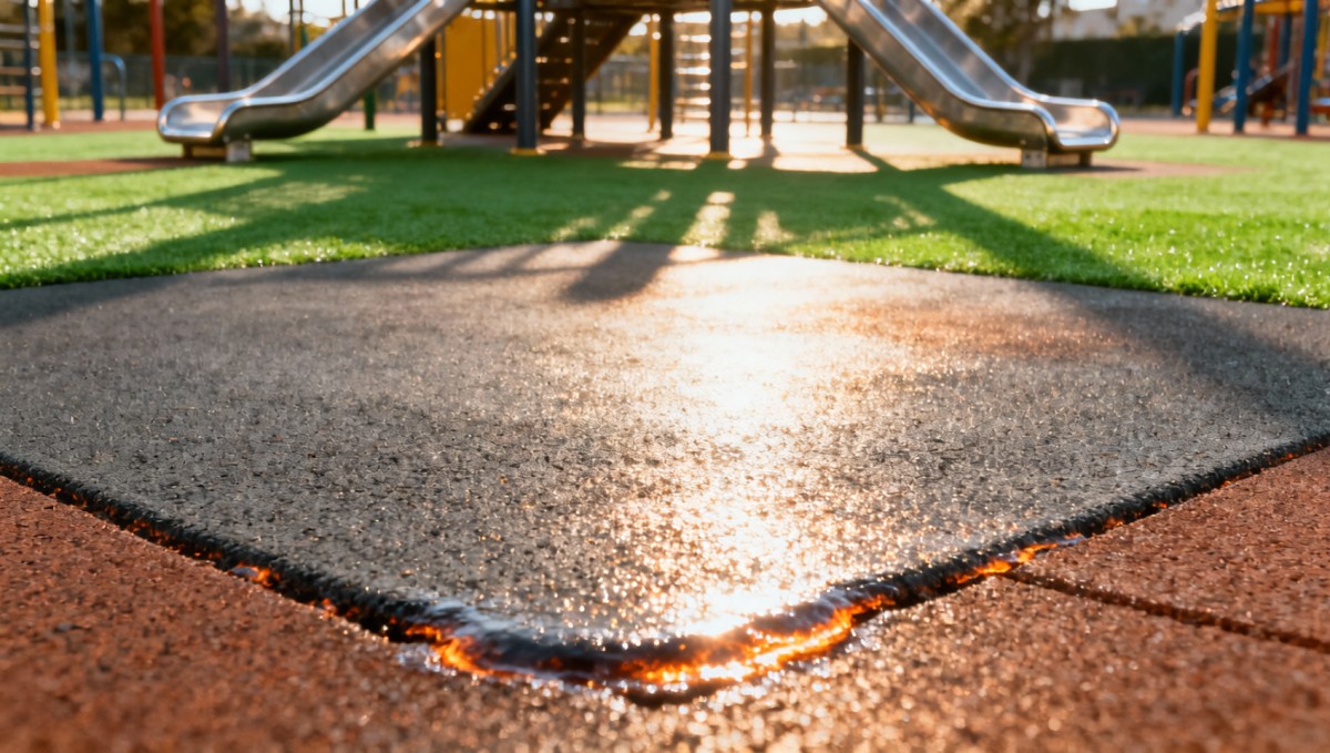 Outdoor playground surfacing tested at 70°F fails dramatically at 95°F—does your spec account for that?