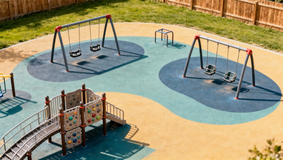 Inclusive playground layouts that unintentionally segregate users by mobility level