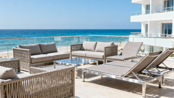 Hotel outdoor furniture that won’t fade or warp in coastal climates